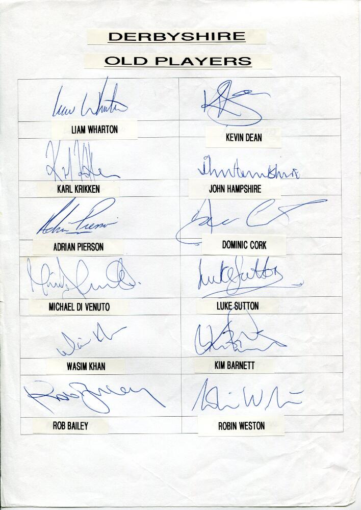 Derbyshire C.C.C. 1930s-2000s. Eleven unofficial autograph sheets with printed titles and players'