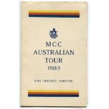 Alfred Percy Freeman. Kent & England 1914-1936. M.C.C. Tour of Australia 1928/29. Official 'Orient