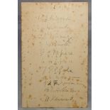 W.G. Grace. Hampstead v London County 1902. Original batting orders handwritten in pencil to both
