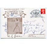 Signed county centenary commemorative covers. Official Gloucestershire C.C.C. Centenary 1870-1970