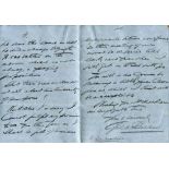 Cyril Asplan Beldam. Middlesex 1896. Handwritten four page letter in ink from Beldam to Archie