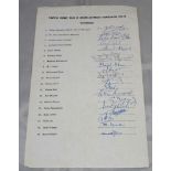 Pakistan tour to Ceylon, Australia and New Zealand 1972/73. Rare official autograph sheet fully