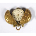 Football watch. Unusual and attractive German brass metal football shaped case with ring suspension.