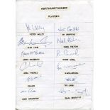 Northamptonshire C.C.C. 1930s-2000s. Eleven unofficial autograph sheets with printed titles and