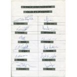 Leicestershire C.C.C. 1940s-2000s. Sixteen unofficial autograph sheets with printed titles and