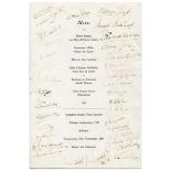 Yorkshire C.C.C. 1935. Original large menu for the 'Dinner to The Yorkshire County Cricket Team.