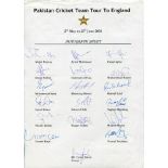 India, Pakistan and Bangladesh Tours. Four official autograph sheets with printed titles and