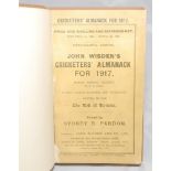 Wisden Cricketers' Almanack 1917. 54th edition. Original paper wrappers, bound in light brown