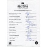 Sri Lanka Tours. Two official autograph sheets with printed titles and players' names. Tours are Sri