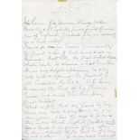 Edward Maynard Ashcroft. Derbyshire 1897-1906. Two page handwritten letter in ink from Ashcroft to