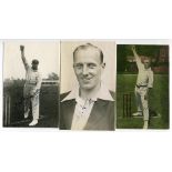 Surrey C.C.C. Two mono postcard size press photographs, one of J.W. Hitch in bowling pose, the other