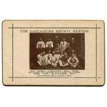 'The Lancashire County Eleven' c1880/1882. Rare and early cabinet card photograph of the