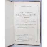 Wisden Cricketers' Almanack 1879. 16th edition. Bound in maroon quarter leather boards, lacking