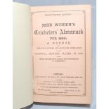 Wisden Cricketers' Almanack 1886. 23rd edition. Original paper wrappers, bound in dark brown boards,