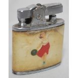 Ten pin bowling. Original 'Royal Star Automatic lighter' with scenes of ten pin bowling to both