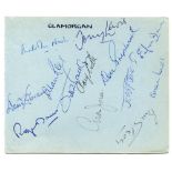 Glamorgan C.C.C. 1967. Album page nicely signed in ink by thirteen Glamorgan players. Signatures