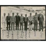 Sir Julian Cahn's Cricket team tour to New Zealand 1939. Original mono photograph of the players