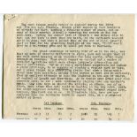 Alfred Percy Freeman. Kent & England 1914-1936. Original two page typewritten manuscript written