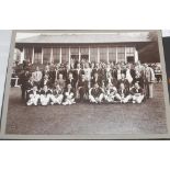 Sir Julian Cahn's XI v Scotland 1936. Original large mono photograph of the two teams and officials,