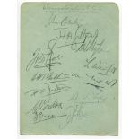 Worcestershire C.C.C. c1929. Album page signed in pencil by twelve Worcestershire player. Signatures