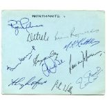 Northamptonshire C.C.C. 1967. Album page nicely signed in ink by eleven Northamptonshire players.