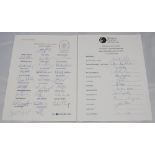 International and County autograph sheets 1991-2014. Eight official autograph sheets for Surrey