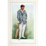 'The Cricketers of Vanity Fair'. Excellent collection of thirty eight original colour lithographs of