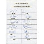 New Zealand Test Cricketers 1990s onwards. Four unofficial autograph sheets with printed titles