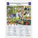 Warwickshire C.C.C. Ten unofficial autograph sheets for 2004, 2007-2015 with printed titles and