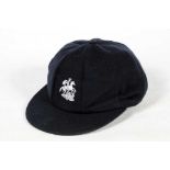 Darren Gough. Yorkshire & England. England navy blue cloth touring cap worn by Gough during his