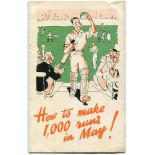'How to make 1000 runs in May!'. Humorous 12pp advertising leaflet published 1933 featuring cartoons