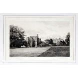 'Radley College- The Exterior c1890'. Large etching by Fred Hunter and F.P. Barraud, showing three