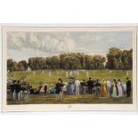 'Eton v Winchester'. Large hand colour etching, by F.G. Stevenson after H. Jamyn Brook, showing a