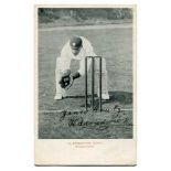 Herbert Strudwick. Surrey & England 1902-1927. Mono postcard of Strudwick in wicket keeping pose.
