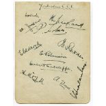 Gloucestershire C.C.C. and Yorkshire C.C.C. c1928. Album page nicely signed in ink by twelve