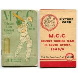 M.C.C. tour of South Africa 1948/49. Two fixture booklets, one issued by the United Tobacco Co