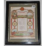 'Lord's Centenary 1814-1914'. Large original commemorative printed scorecard for the Centenary in