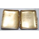 Frank (Bramley) Watson. Lancashire & M.C.C. 1920-1937. Attractive silver plated cigarette case