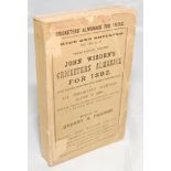 Wisden Cricketers' Almanack 1892. 29th edition. Original paper wrappers. Some wear and damage to