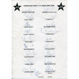 Pakistan, India, Sri Lanka and Bangladesh Tours. Five unofficial autograph sheets with printed
