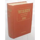 Wisden Cricketers' Almanack 1953. Original hardback. Signed bookplate of Bob Appleyard to inside