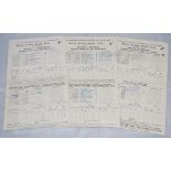 Cricket scorecards and tickets 1960s. Collection of fifty seven official scorecards and tickets