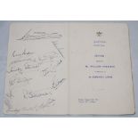 Surrey County Cricket Club 1961. Two copies of a menu for a 'Dinner given by Mr. William Harrison in