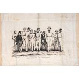 'The Eleven of England 1847'. Original early silk commemorative handkerchief depicting the England