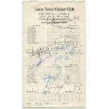 Surrey C.C.C. 1955. Official Luton Town C.C. printed scorecard for a match v 'A Surrey XI' played at