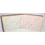 J.B.G. 'Bryn' Thomas. Rugby and cricket writer. Maroon autograph album containing a comprehensive