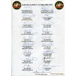 Australia and New Zealand Tours. Four unofficial autograph sheets with printed titles and players'