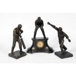 Charles Burgess Fry, Sussex & England 1892-1921. Victorian spelter three piece clock garniture