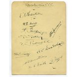 Leicestershire C.C.C. c1928. Album page nicely signed in ink by eleven Leicestershire players.