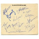 Gloucestershire C.C.C. 1967. Album page nicely signed in ink by fourteen Gloucestershire players.